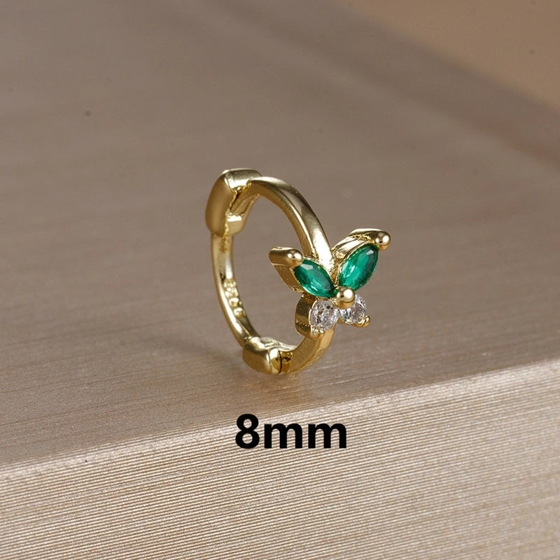 1 Piece Minimalist Color Block Butterfly Plating Copper Huggie Earrings