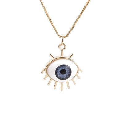 Simple Dripping Evil Eye Pendant Copper Zircon Necklace