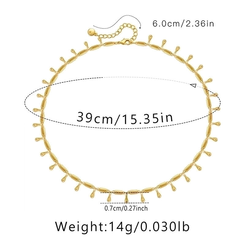 Ig Style Minimalist Solid Color Copper Plating Chain 18k Gold Plated Necklace