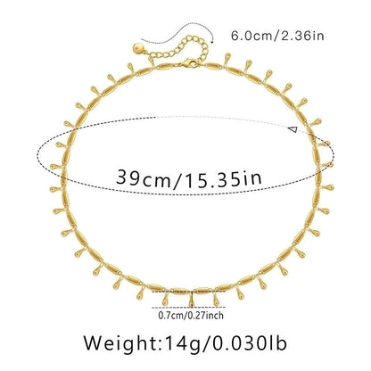 Ig Style Minimalist Solid Color Copper Plating Chain 18k Gold Plated Necklace