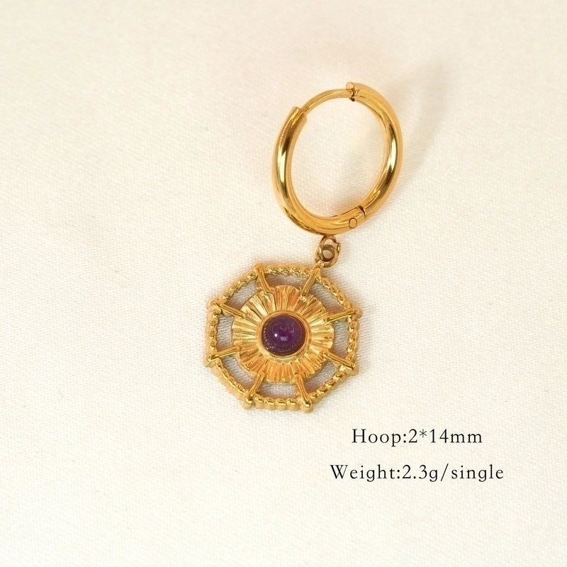 6 Pieces Minimalist Classic Style Heart Shape Plating Inlay 304 Stainless Steel Rhinestones Drop Earrings