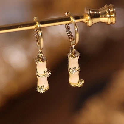 1 Pair Minimalist Round Inlay Alloy Pearl Zircon Drop Earrings