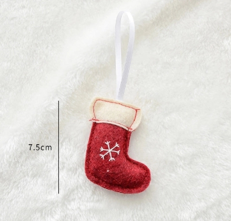 Christmas Cute Minimalist Christmas Hat Heart Shape Wool Felt Indoor Party Hanging Ornaments Decorations Hanging Ornaments