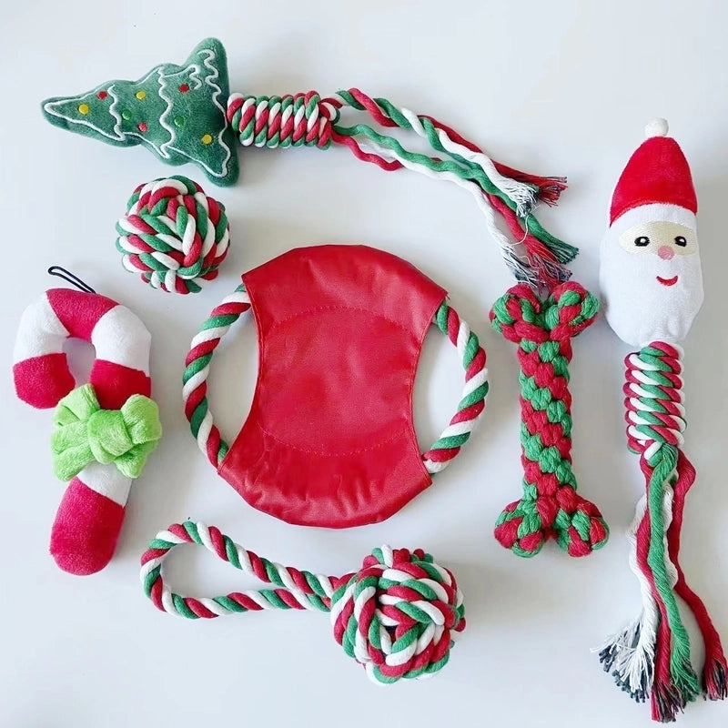 Cute Cotton Rope Christmas Infinite Twist Pet Toys