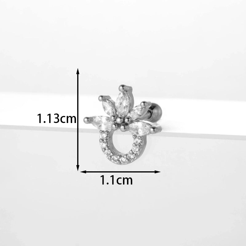 Ear Cartilage Rings & Studs Flower 316L Stainless Steel Copper