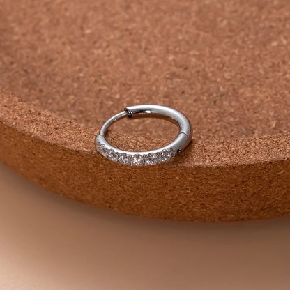 1 Piece Ear Cartilage Rings & Studs Minimalist Classic Style Shiny Round 316L Stainless Steel Plating Inlay Zircon