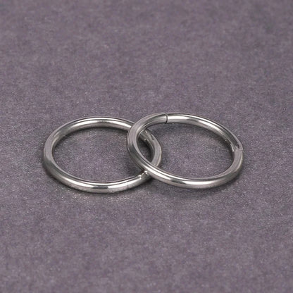 2 Pieces Retro Circle Titanium Steel Nose Ring 1 Piece