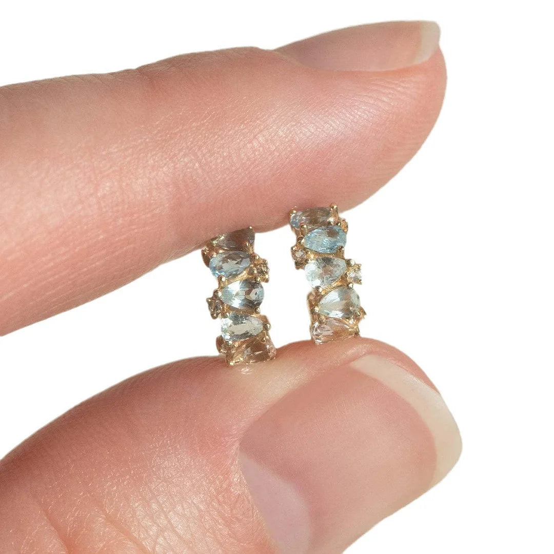 Vintage Retro Round U-Shape Geometric Copper Electroplating Stud Earrings