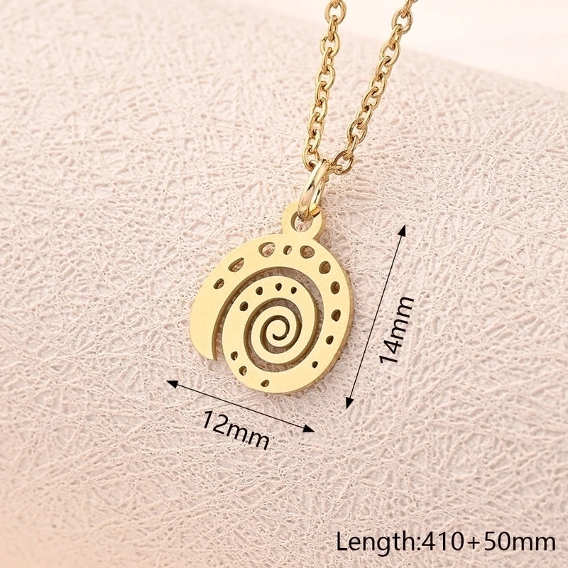Casual Modern Style Minimalist Compass Mermaid Snowflake 304 Stainless Steel Gold Plated Polishing Plating Pendant Necklace