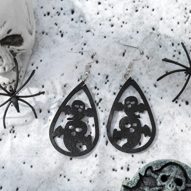 1 Pair Punk Water Droplets Pu Leather Drop Earrings