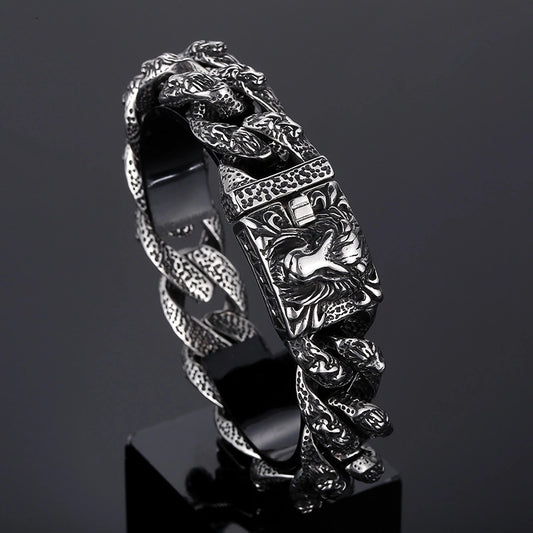 Hip-Hop Skull 304 Stainless Steel Halloween Men's Bracelets