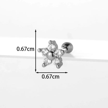 Ear Cartilage Rings & Studs Flower 316L Stainless Steel Copper