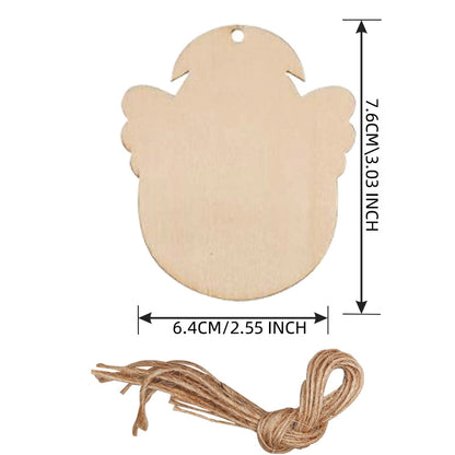 Christmas Pendant Home Decoration Supplies Wood Crafts Creative Carving Wood Christmas Tree Hanging Ornaments