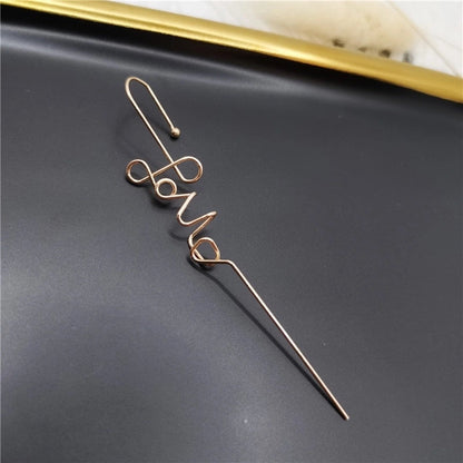 2 Pieces Trendy Zircon Ear Hook Piercing Ear Pin Female Net Red Personality Design Surrounding Ear Bone Clip Oblique Line Earrings