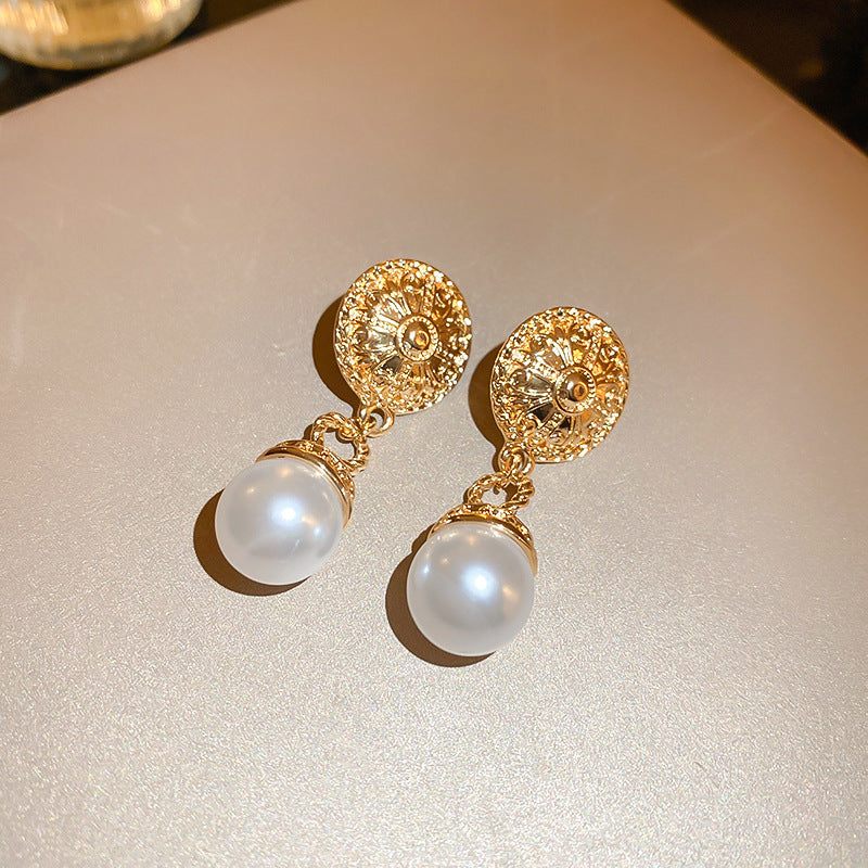 2 Pieces Mid-century Modern Round Geometric Copper Electroplating Earrings