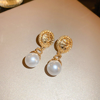 2 Pieces Mid-century Modern Round Geometric Copper Electroplating Earrings