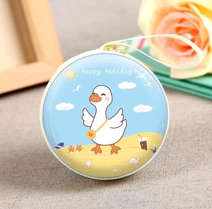 3 Pieces Women'S Cartoon Tinplate Zipper Coin Purses