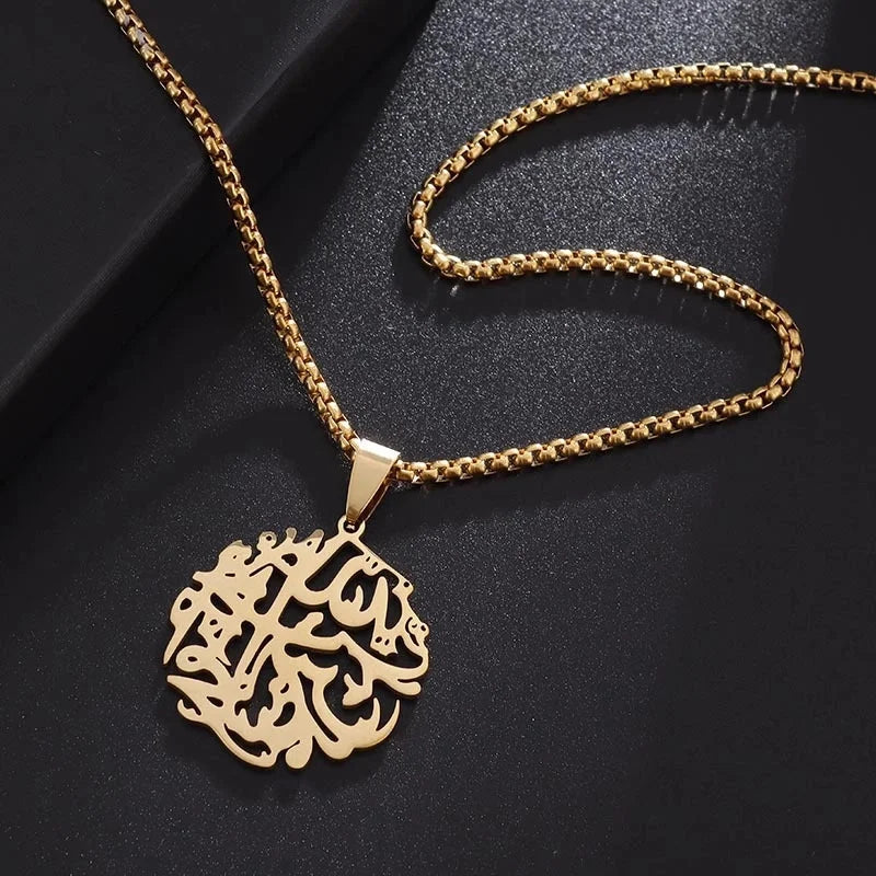 Hip-Hop Retro Geometric Life Tree Titanium Steel Plating Unisex Pendant Necklace