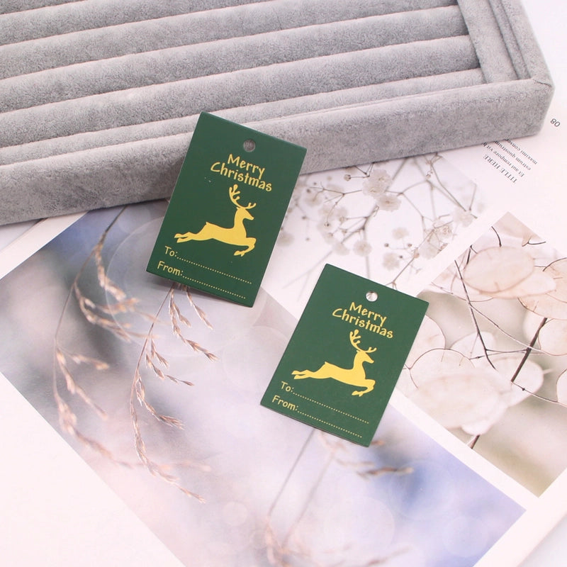 100 PCS/Package Minimalist Classic Style Christmas Color Block Jewelry Packaging Cards