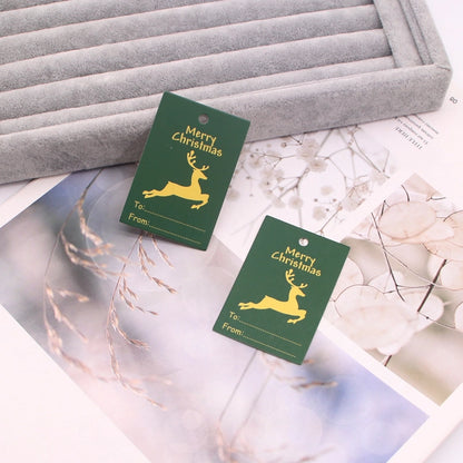 100 PCS/Package Minimalist Classic Style Christmas Color Block Jewelry Packaging Cards