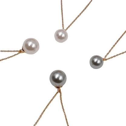 Elegant Minimalist Geometric Imitation Pearl Titanium Steel Copper Plating Earrings Necklace