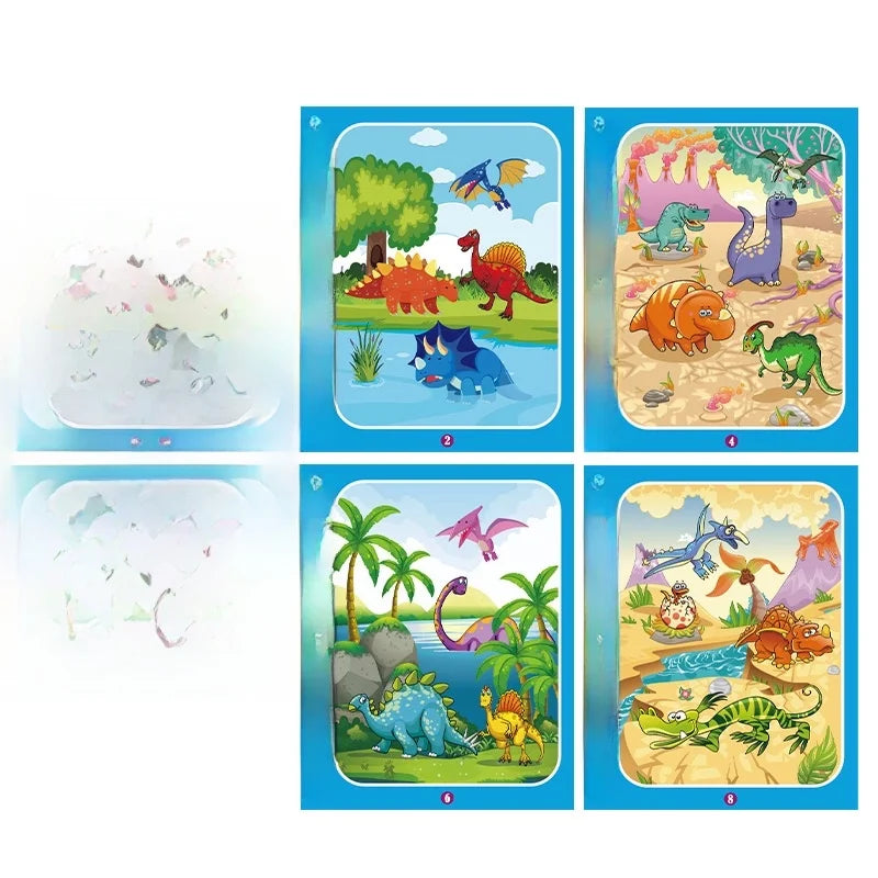 Children's Magic Water Painting Book Repeated Graffiti Educational Painting Book Scene Early Education Cognitive Matching Quiet Book