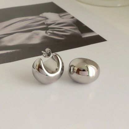 1 Pair Casual Minimalist Geometric Inlay Titanium Steel Pearl Zircon Ear Cuffs Earrings Ear Studs