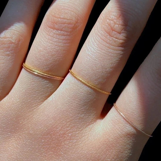 Minimalist Solid Color Stainless Steel Plating Gold Plated Rings