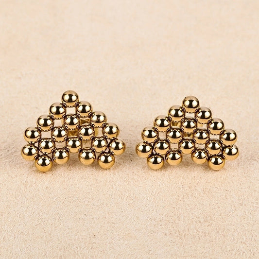 1 Pair Minimalist Geometric Polishing 201 Stainless Steel 18K Gold Plated Ear Studs