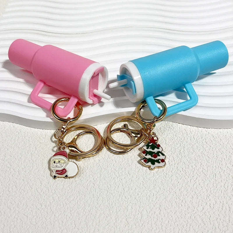Cute Classic Style Christmas Tree Christmas Socks Cup Plastic Christmas Unisex Bag Pendant Keychain
