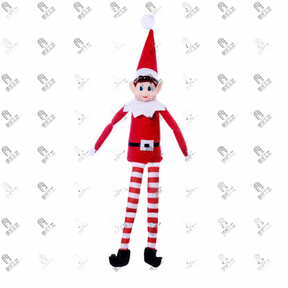 Christmas Long Nose Long Legs Elf Doll Figurine Sitting Posture Bookshelf Ornament Plush Toy Wholesale