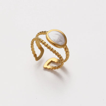 Elegant Minimalist Geometric 304 Stainless Steel Enamel Stainless Steel Rings