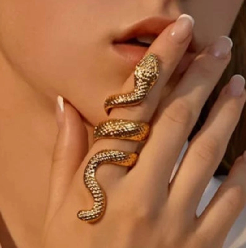 Retro Cool Style Snake Skull Alloy Plating Open Ring