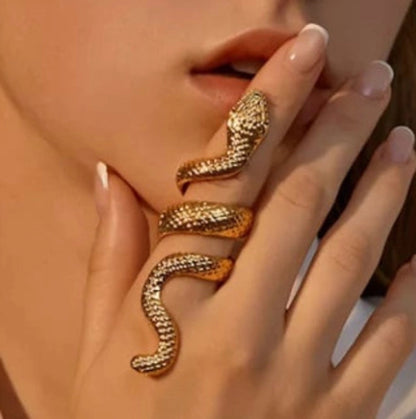 Retro Cool Style Snake Skull Alloy Plating Open Ring