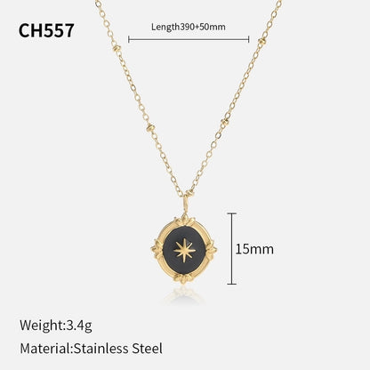 Minimalist Round Stainless Steel Titanium Steel Plating Necklace 1 Piece