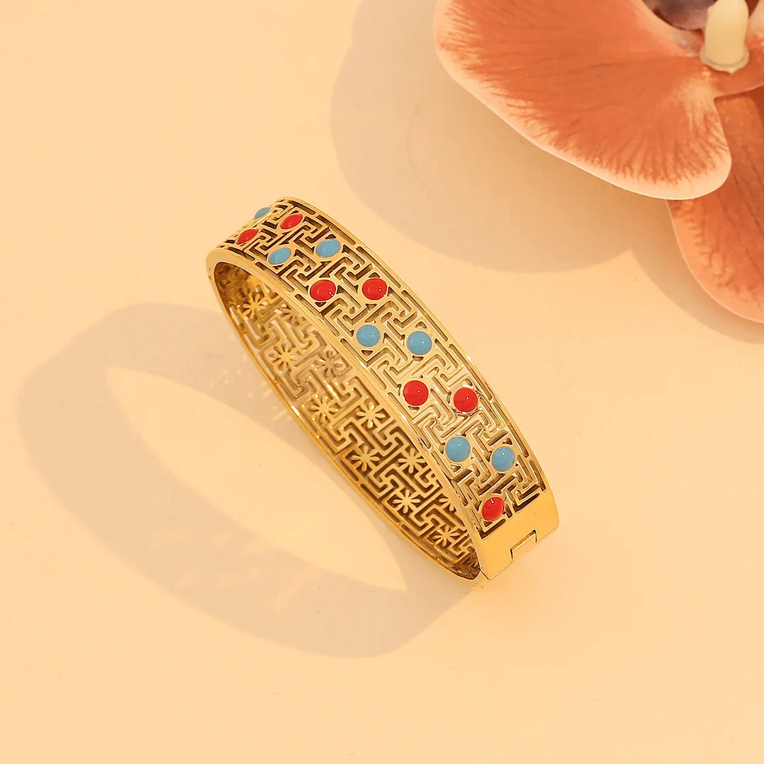 Vintage Retro Stainless Steel Electroplating Bangles