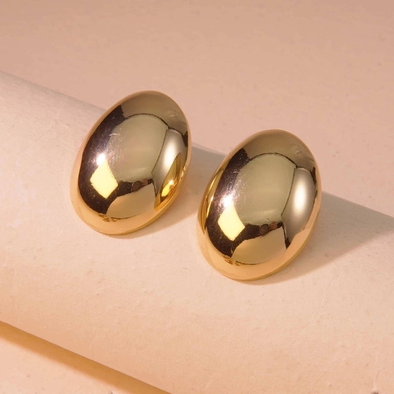 1 Pair Minimalist Commute Geometric 304 Stainless Steel Imitation Gold Ear Studs
