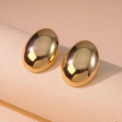 1 Pair Minimalist Commute Geometric 304 Stainless Steel Imitation Gold Ear Studs