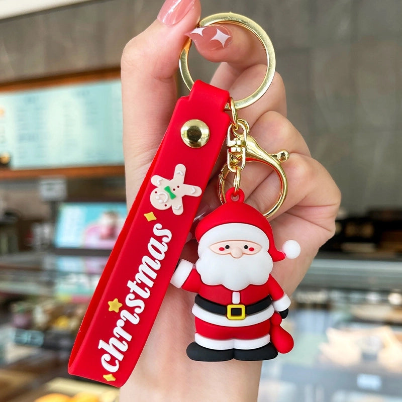Cute Letter PVC Christmas Women's Keychain