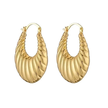 1 Pair Vintage Style Minimalist C Shape Oval Twist Plating Copper 18k Gold Plated Earrings