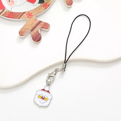 Cute Christmas Tree Snowman Snowflake Alloy Plating Christmas Bag Pendant Mobile Phone Chain