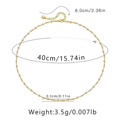 Ig Style Minimalist Solid Color Copper Plating Chain 18k Gold Plated Necklace