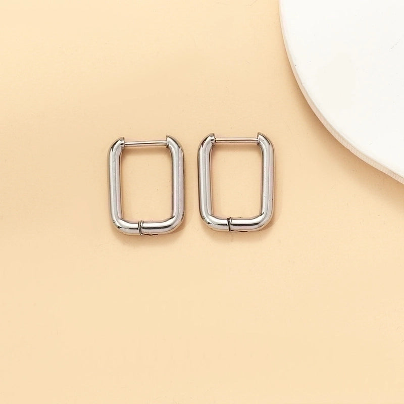 Minimalist Geometric Stainless Steel Earrings 1 Pair