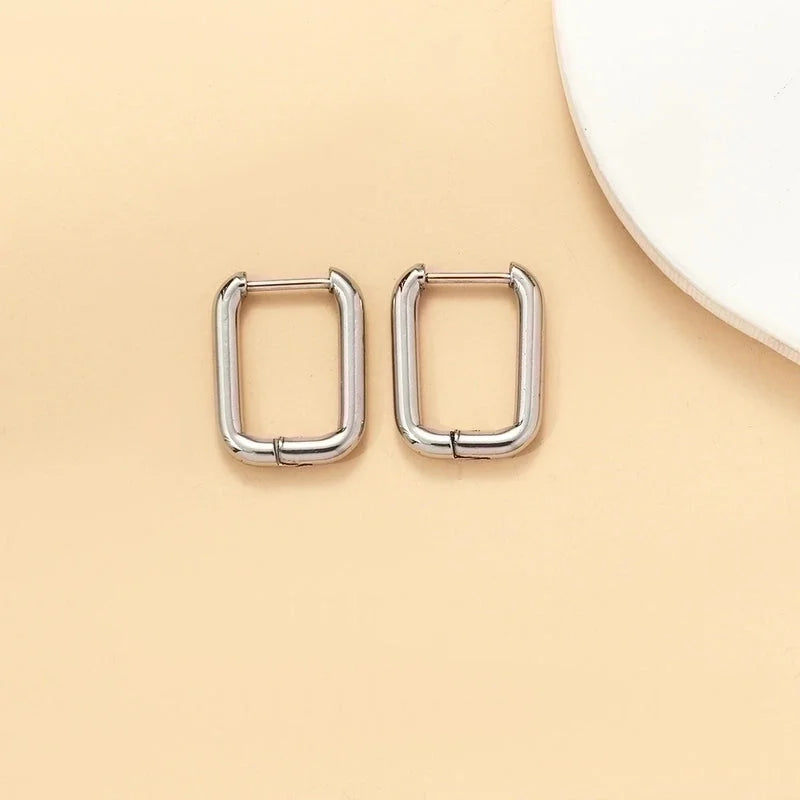 Minimalist Geometric Stainless Steel Earrings 1 Pair