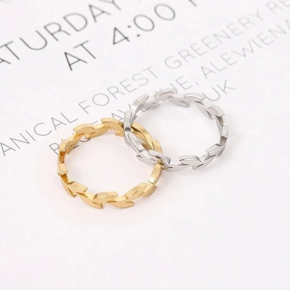 Minimalist Leaves Stainless Steel Polishing Rings 1 Piece