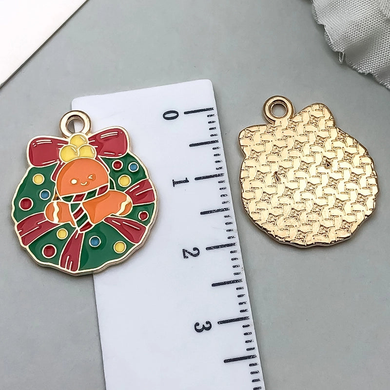 1 Piece 20 PCS/Package 16x23mm 17x22mm Alloy Christmas Tree Santa Claus Gingerbread Pendant Jewelry Accessories