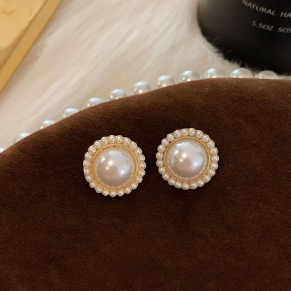 2 Pieces Minimalist Round Ellipse Geometric Copper Electroplating Earrings