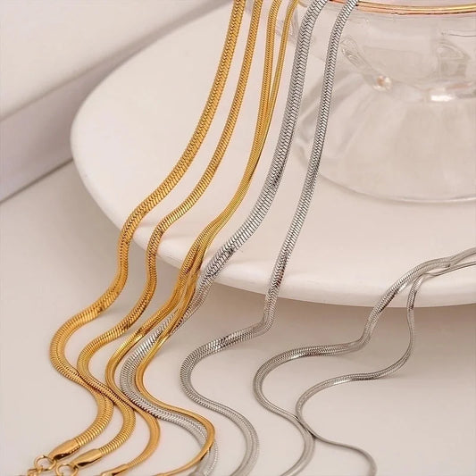 Minimalist Classic Style Solid Color 304 Stainless Steel 18K Gold Plated Plating Necklace