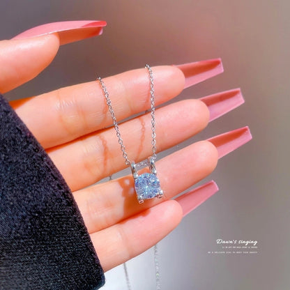 Fashion Geometric Titanium Steel Copper Plating Artificial Diamond Necklace