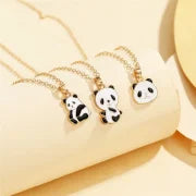 Cartoon Style Cute Panda K Gold Plated 201 Stainless Steel Zinc Alloy Pendant Necklace